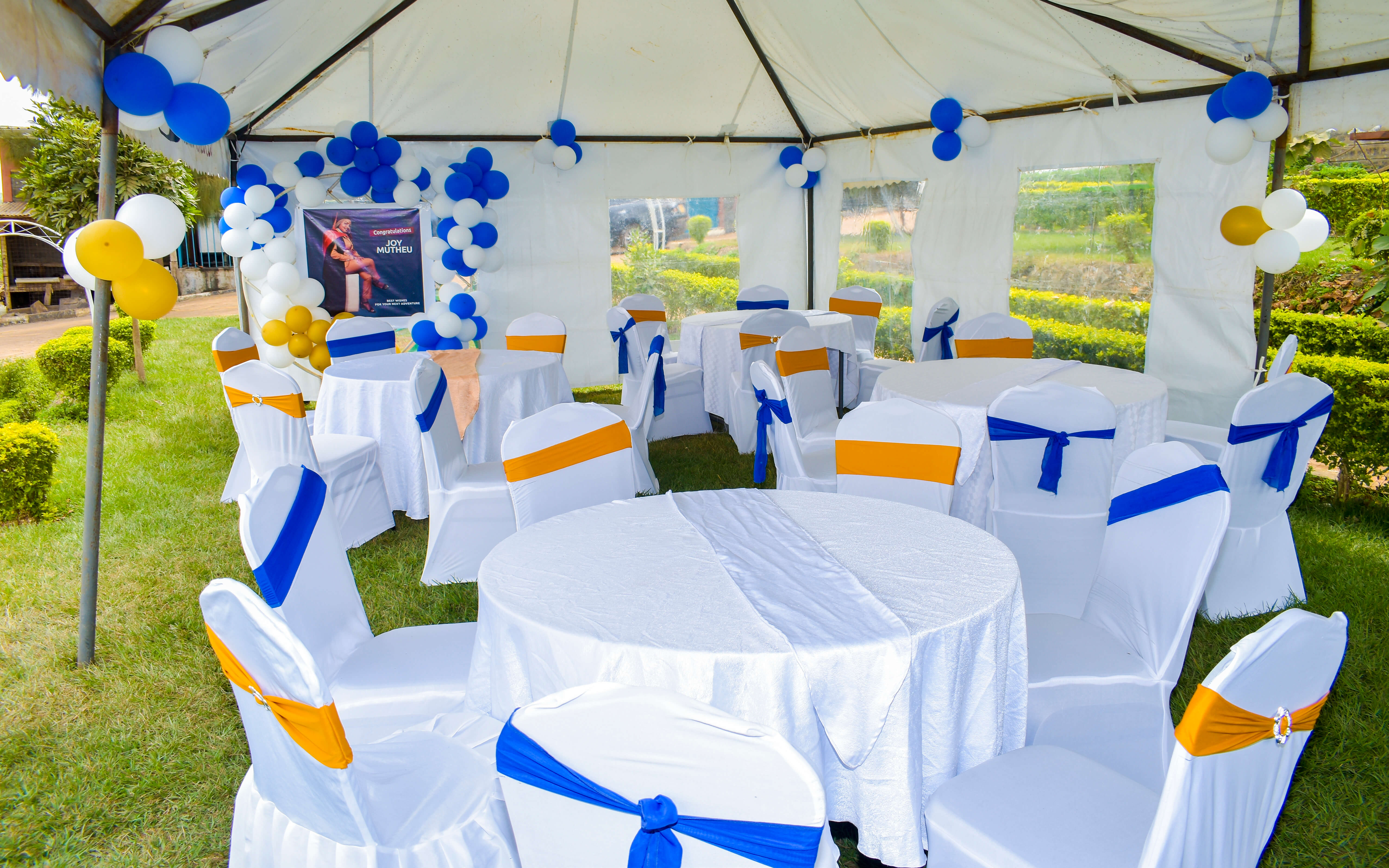 Graduation celebration by the gardens